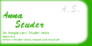anna studer business card